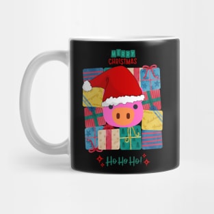 cute pig in santa hat Mug